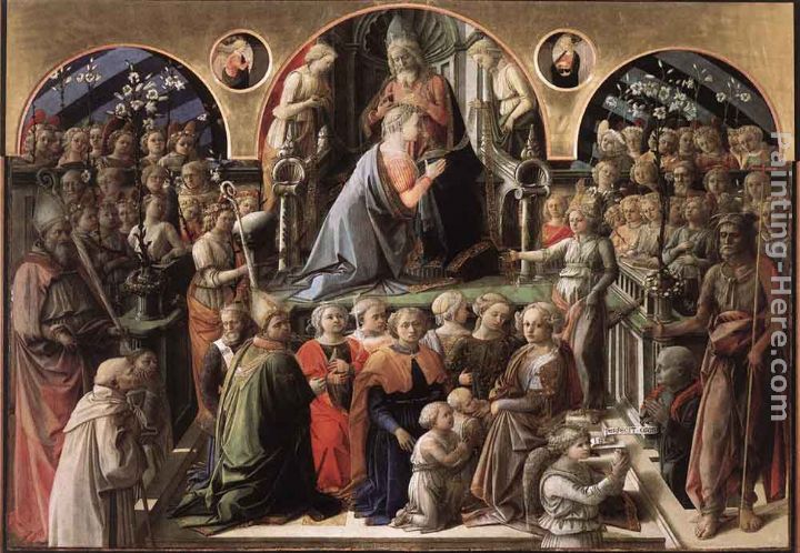 Coronation of the Virgin painting - Fra Filippo Lippi Coronation of the Virgin art painting